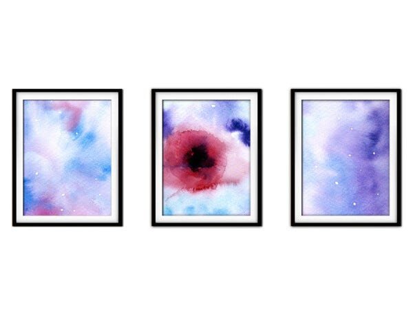 Quadro mdf preto 55x110 universo colorido mod 117 - 1
