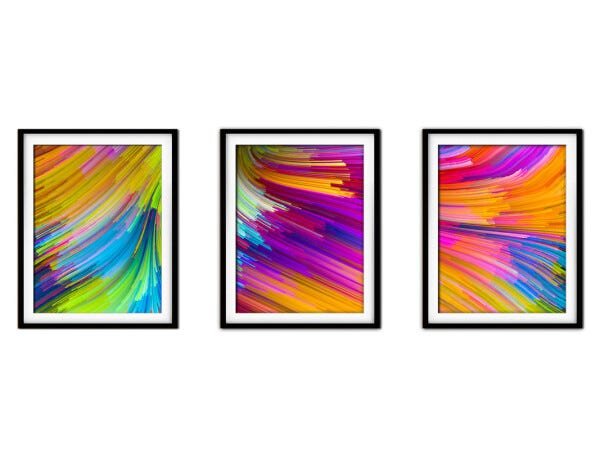Quadro mdf preto 55x110 universo colorido mod 112 - 1