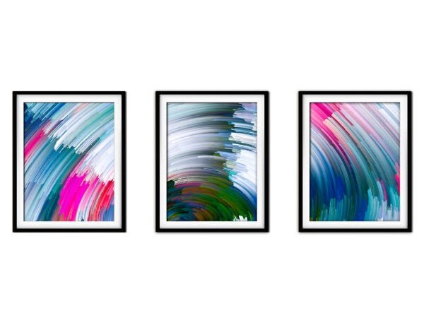 Quadro mdf preto 55x110 universo colorido mod 111 - 1