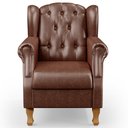 Ver imagem 6 de Kit 02 Poltronas Decorativa Para Sala De Estar Yara P02 Couríssimo Marrom - Lyam Decor