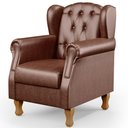 Ver imagem 3 de Kit 02 Poltronas Decorativa Para Sala De Estar Yara P02 Couríssimo Marrom - Lyam Decor