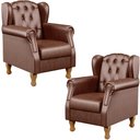 Ver imagem 1 de Kit 02 Poltronas Decorativa Para Sala De Estar Yara P02 Couríssimo Marrom - Lyam Decor
