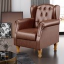 Ver imagem 2 de Kit 02 Poltronas Decorativa Para Sala De Estar Yara P02 Couríssimo Marrom - Lyam Decor