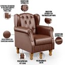 Ver imagem 4 de Kit 02 Poltronas Decorativa Para Sala De Estar Yara P02 Couríssimo Marrom - Lyam Decor