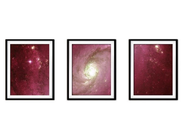 Quadro mdf preto 55x110 universo colorido mod 87 - 1