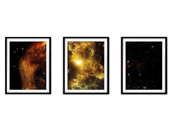 Quadro mdf preto 55x110 universo colorido mod 80 - 1