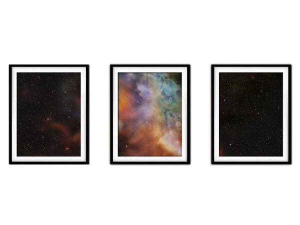 Quadro mdf preto 45x96 universo colorido mod 236 - 1
