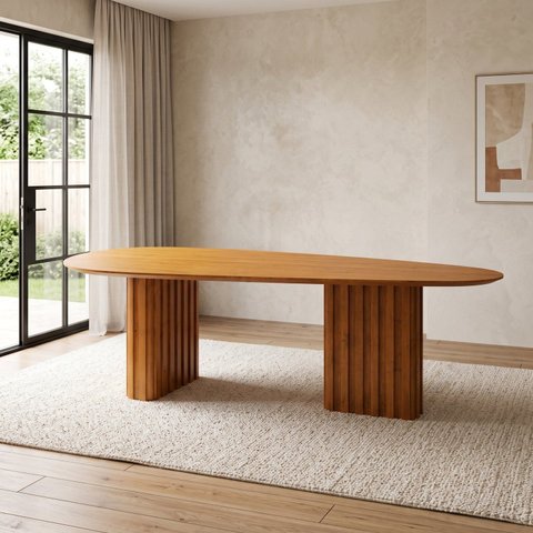 Mesa de Jantar 8 Lugares 200cm Tampo Oval