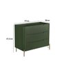 Cômoda com 3 Gavetas 97cm Pés em Metal 100% Mdf Cor:musgo com Dourado - 2