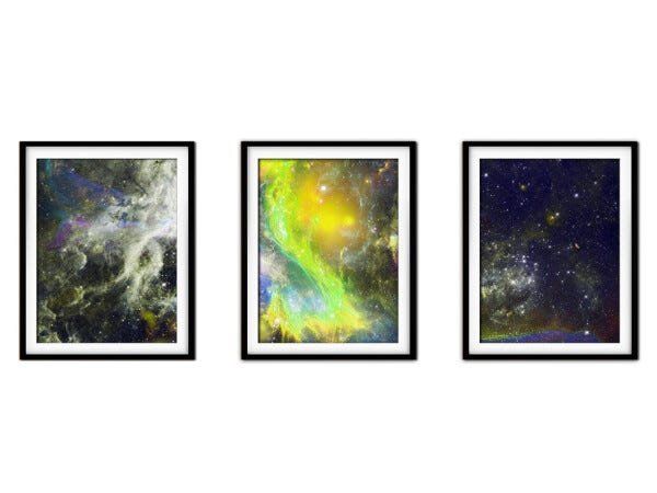 Quadro mdf preto 45x96 universo colorido mod 225 - 1