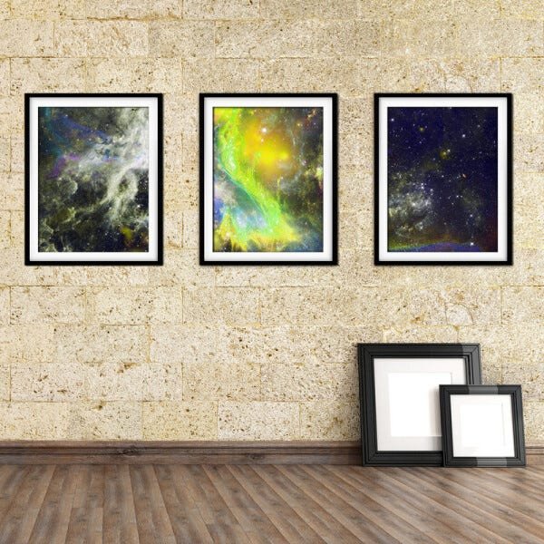 Quadro mdf preto 45x96 universo colorido mod 225 - 2