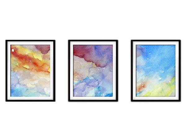 Quadro mdf preto 30x66 universo colorido mod 119 - 1