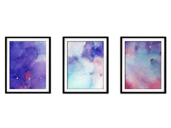 Quadro mdf preto 30x66 universo colorido mod 116 - 1
