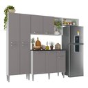 Ver imagem 2 de Armário de Cozinha Compacta 228cm com Balcão Multimóveis Mp2933 Branco/lacca Fumê