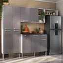 Ver imagem 1 de Armário de Cozinha Compacta 228cm com Balcão Multimóveis Mp2933 Branco/lacca Fumê