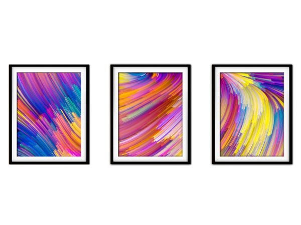 Quadro mdf preto 30x66 universo colorido mod 106 - 1