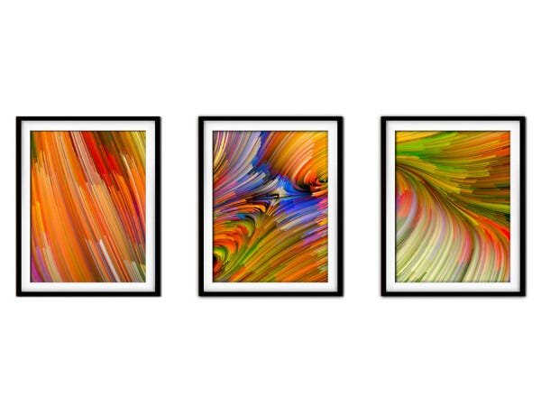 Quadro mdf preto 30x66 universo colorido mod 105 - 1