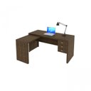 Ver imagem 6 de Escrivaninha Mesa Escritório em L com ME4106 3 Gavetas 154,8cm Marrom