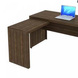 Mesa para Escritório em L com 3 Gavetas Me4106  - 5