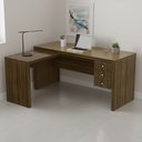Ver imagem 5 de Escrivaninha Mesa Escritório em L com 3 Gavetas Me4106