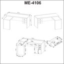 Ver imagem 4 de Escrivaninha Mesa Escritório em L com ME4106 3 Gavetas 154,8cm Marrom