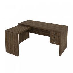 Mesa para Escritório em L com 3 Gavetas Me4106  - 3