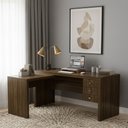 Ver imagem 2 de Escrivaninha Mesa Escritório em L com 3 Gavetas Me4106