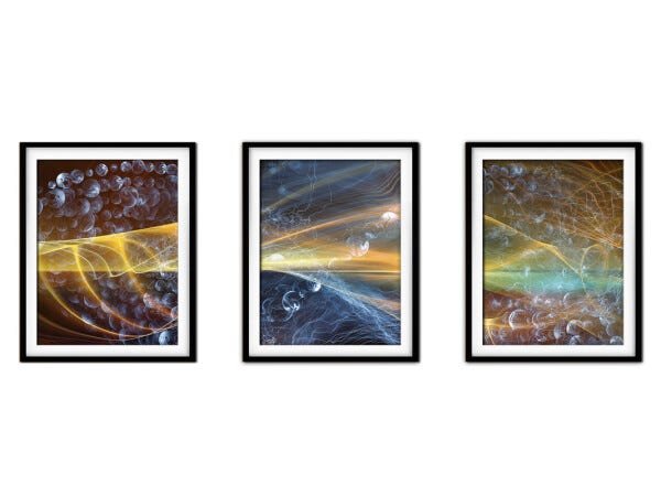 Quadro mdf preto 80x140 universo colorido mod 205 - 1