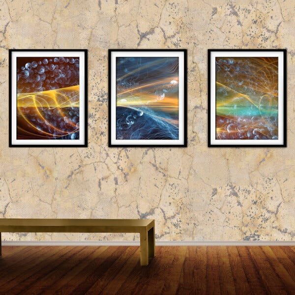 Quadro mdf preto 80x140 universo colorido mod 205 - 2