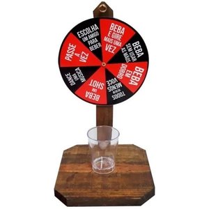 Jogo Gira Drink Rústico Décor com Copo - Beba um Shot