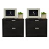 KIT 2 MESAS DE CABECEIRA SUSPENSA PRETO DE 2 GAVETAS COM 30 CM ENVIAMOS MONTADA - 1
