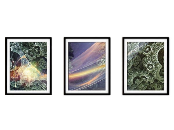Quadro mdf preto 80x140 universo colorido mod 200 - 1