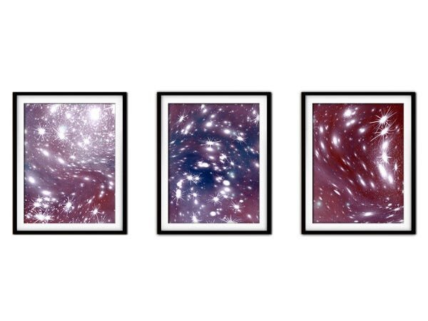 Quadro mdf preto 30x66 universo colorido mod 82 - 1