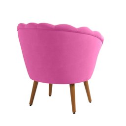 Poltrona Pétala Sued Rose Pés Palito - Kimi Design - 3