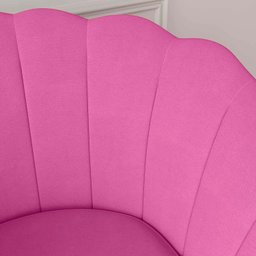 Poltrona Pétala Sued Rose Pés Palito - Kimi Design - 2