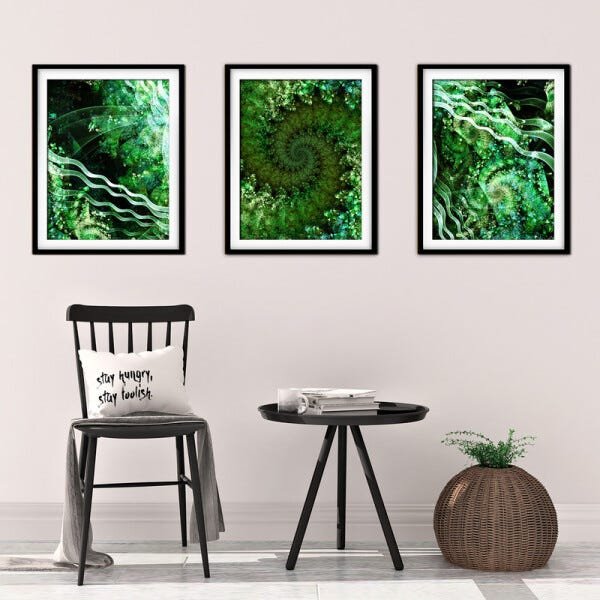 Quadro mdf preto 30x66 universo colorido mod 64 - 2