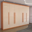 Ver imagem 6 de Guarda-roupa Casal Alto Colorado 6 Portas 8 Gavetas 100% Mdf Cinamomo/off White - Panorama Móveis