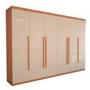 Ver imagem 3 de Guarda-roupa Casal Alto Colorado 6 Portas 8 Gavetas 100% Mdf Cinamomo/off White - Panorama Móveis