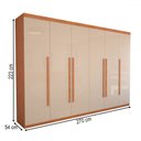 Ver imagem 4 de Guarda-roupa Casal Alto Colorado 6 Portas 8 Gavetas 100% Mdf Cinamomo/off White - Panorama Móveis