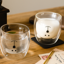 Caneca Urso Dupla Camada de Vidro Resistente Ao Calor – 250m - 3