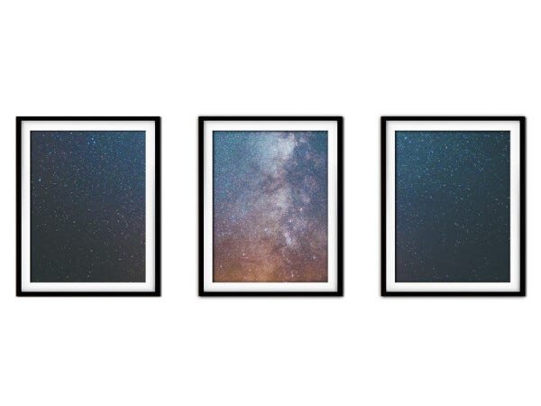 Quadro mdf preto 30x66 universo colorido mod 51 - 1