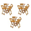 Ver imagem 1 de Kit 3 Jogos de Mesa Bistrô de Madeira Dobrável com 3 Banquetas - Mel