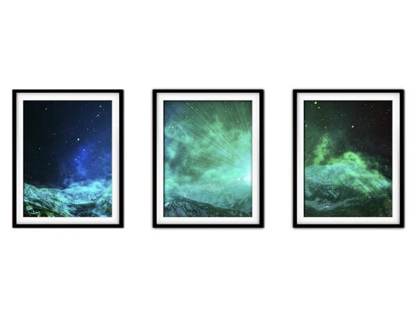 Quadro mdf preto 30x66 universo colorido mod 40 - 1