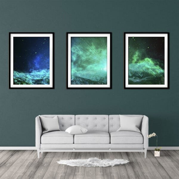 Quadro mdf preto 30x66 universo colorido mod 40 - 2