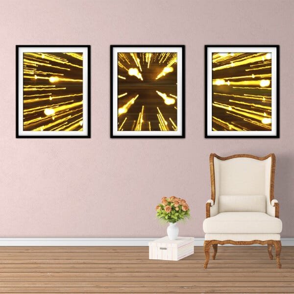 Quadro mdf preto 30x66 universo colorido mod 35 - 2