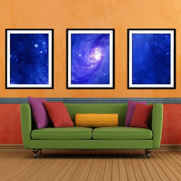 Quadro mdf preto 80x140 universo colorido mod 158 - 2