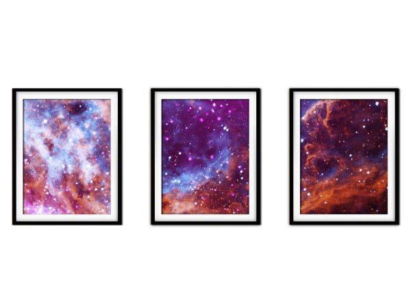 Quadro mdf preto 80x140 universo colorido mod 152 - 1