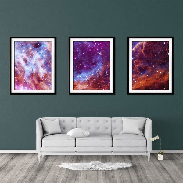 Quadro mdf preto 80x140 universo colorido mod 152 - 2