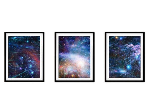 Quadro mdf preto 68x126 universo colorido mod 216 - 1