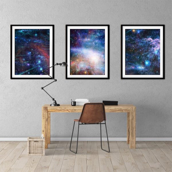 Quadro mdf preto 68x126 universo colorido mod 216 - 2